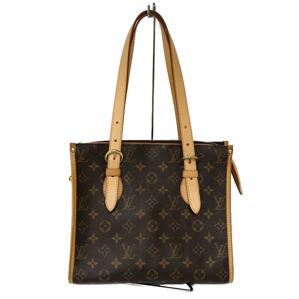 LOUIS VUITTON Popincourt Shoulder Bag Monogram Canvas Brown Tan